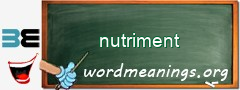 WordMeaning blackboard for nutriment